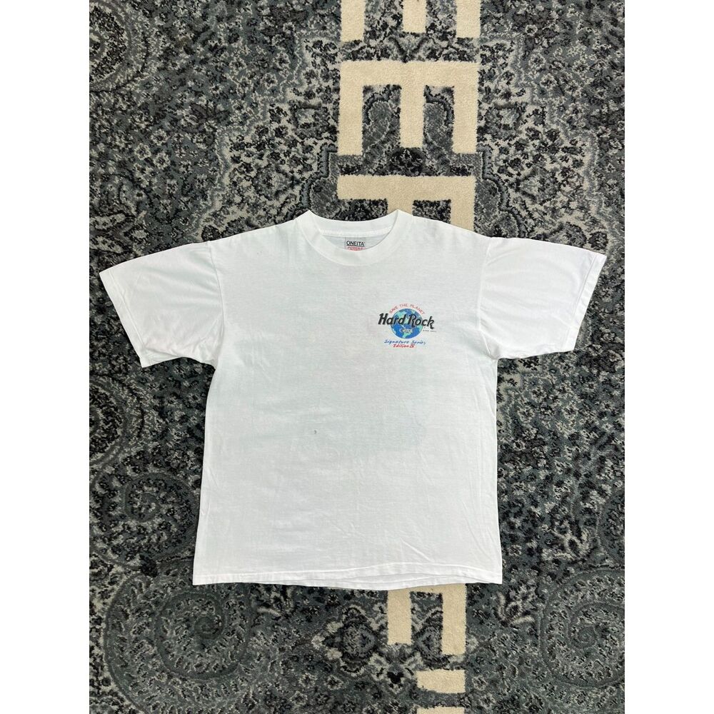 Vintage 90s Men Hard Rock Café The Jugglers of Universes size Large White